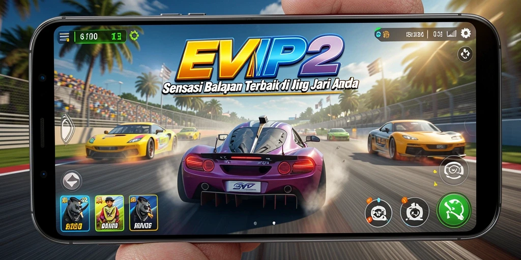 Gameplay balapan mendebarkan dalam EVIP2 dengan grafis menakjubkan.