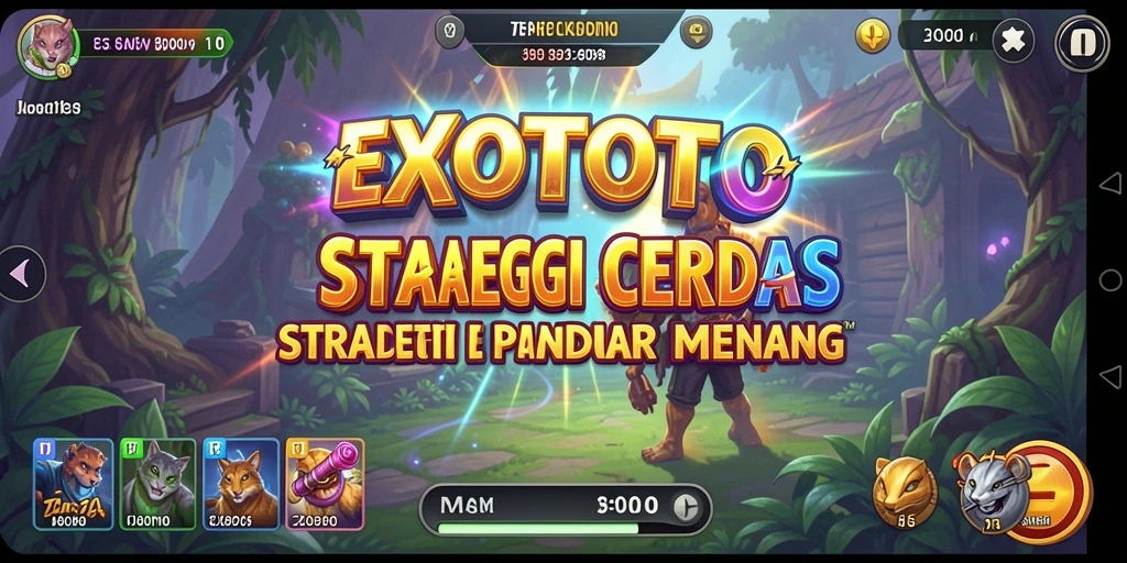 Tampilan gameplay menarik dari EXOTOTO yang menunjukkan pertempuran strategi.