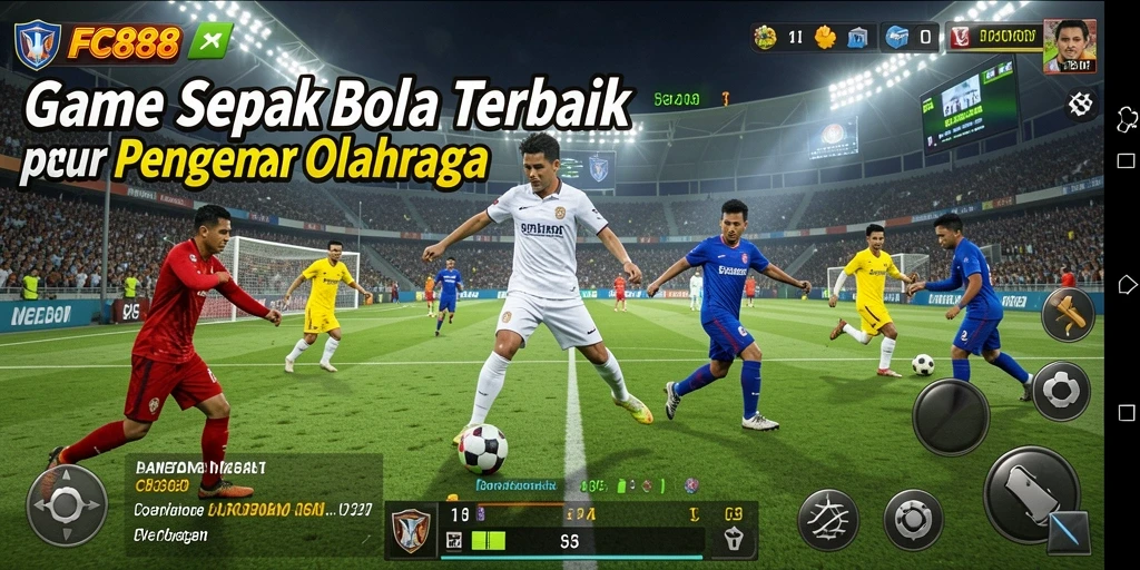 Tampilan gameplay FC888 yang menampilkan aksi sepak bola yang mendebarkan.