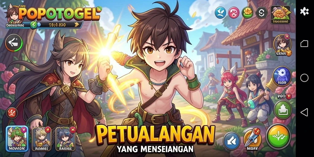 Tampilan gameplay seru dalam dunia anime yang menakjubkan.