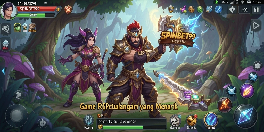 Screenshot menampilkan aksi seru dalam game RPG SPINBET99.