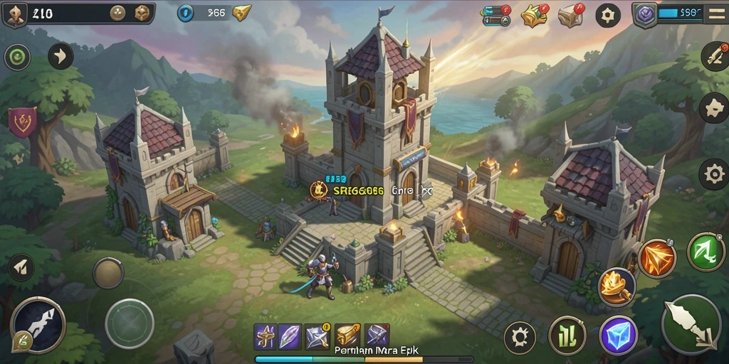 Tampilan menarik dari gameplay Tower Defense yang dinamis