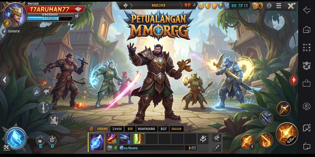 Screenshot TARUHAN77 menunjukkan aksi pertarungan mendebarkan dalam MMORPG.