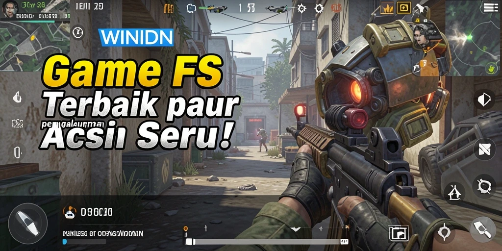 Tampilan gameplay penuh aksi dari WINIDN dengan pertempuran intens.